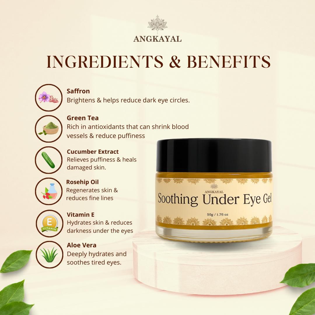 Soothing Under Eye Gel – Aloe, Rosehip & Saffron Blend