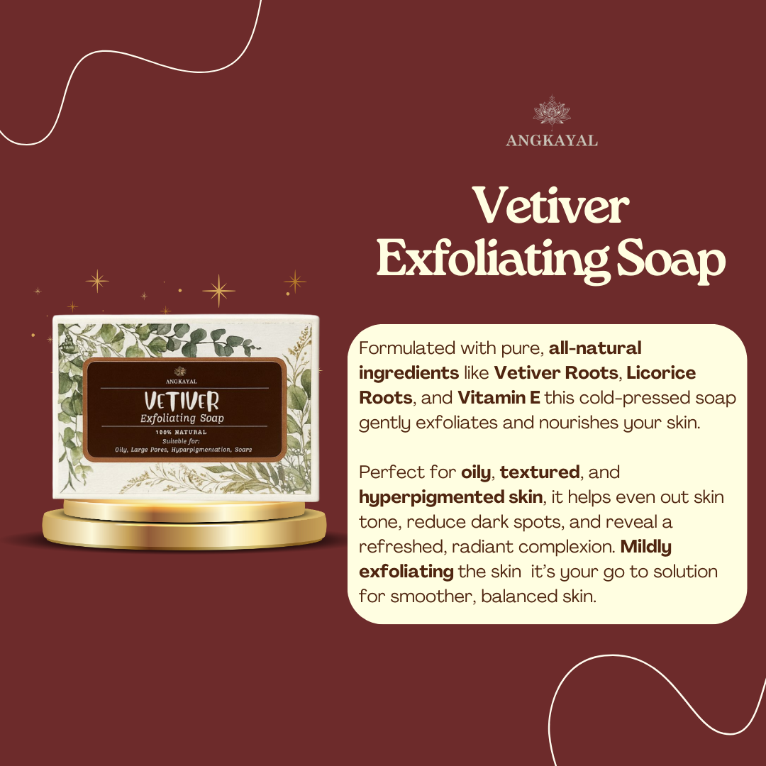 Vetiver Exfoliating Soap - Natural Oil-Control & Brightening Cleanser