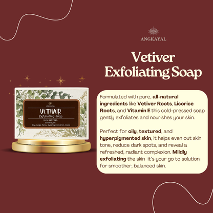 Vetiver Exfoliating Soap - Natural Oil-Control & Brightening Cleanser