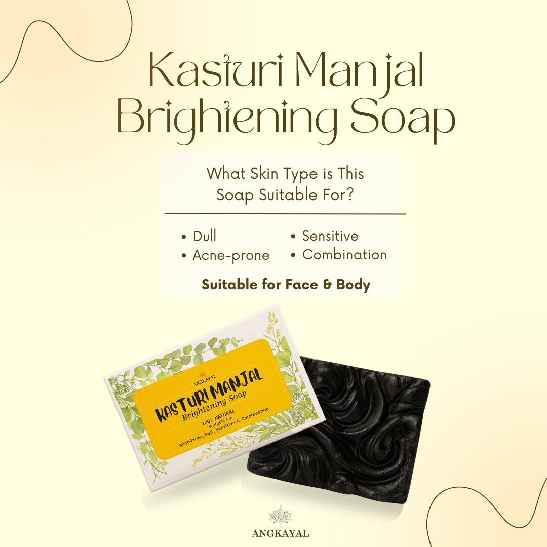 Kasturi Manjal Brightening Soap – Natural Wild Turmeric Cleanser for Acne, Brighter & Glowing Skin