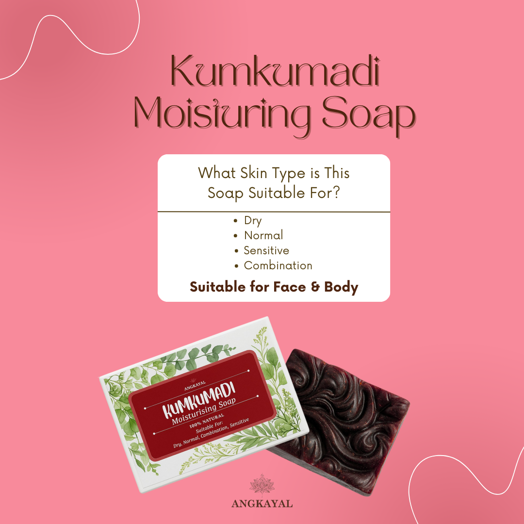Kumkumadi Moisturising Soap - Hydrating Glow Cleanser for Dry & Sensitive Skin