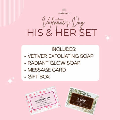 Valentine’s Day - His & Her Skincare Set | Vetiver & Radiant Glow Soaps