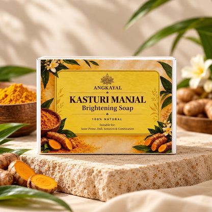 Kasturi Manjal Brightening Soap – Natural Wild Turmeric Cleanser for Acne, Brighter & Glowing Skin